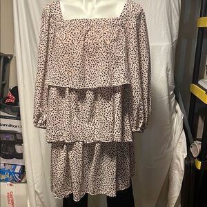 Who What Wear Long Sleeve Dress - Pink and Black